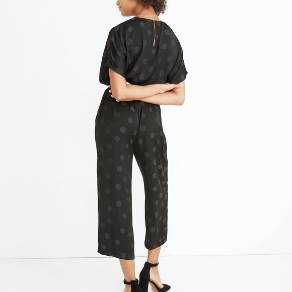 NWOT Madewell Polka Dot Satin Jumpsuit size S - Picture 3 of 10